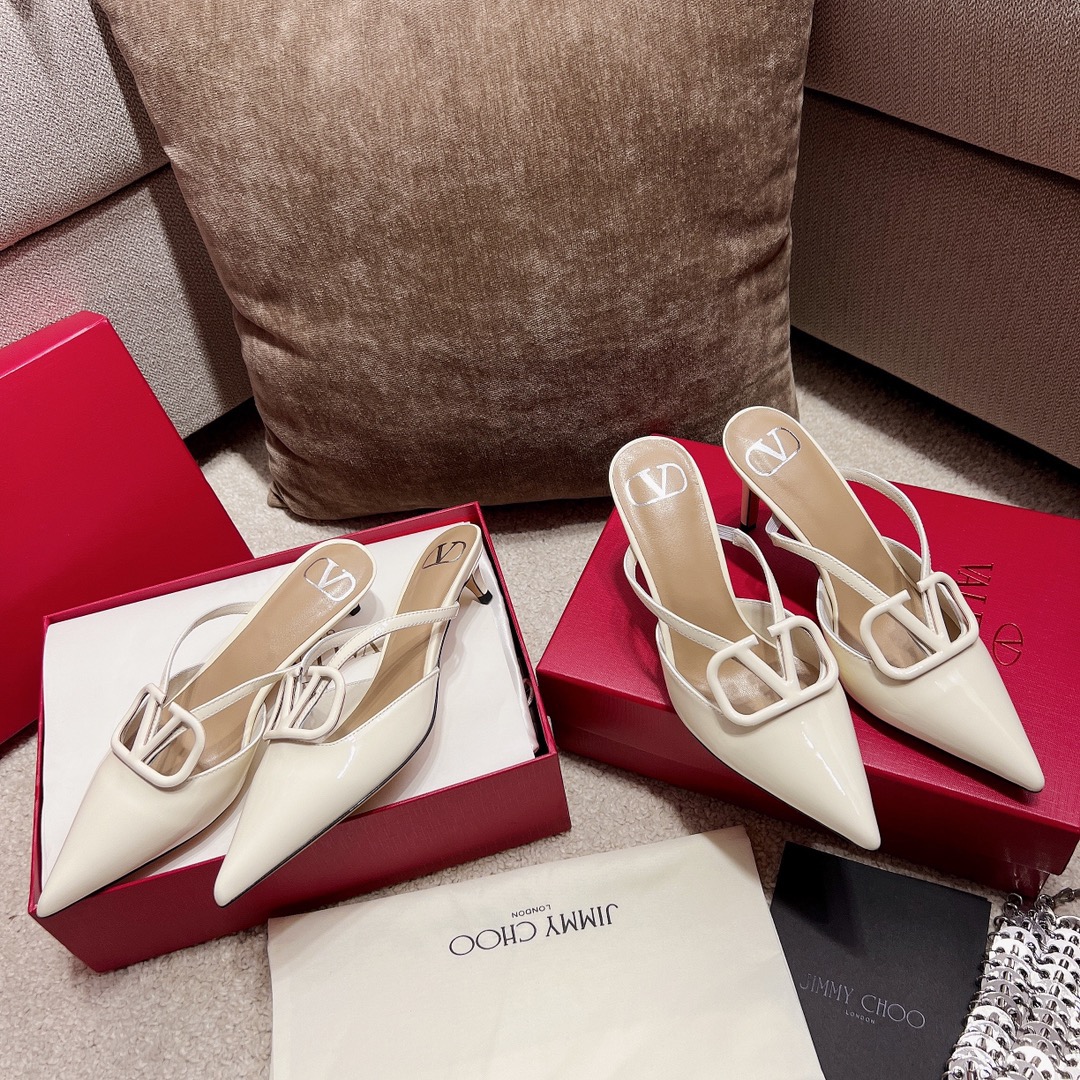 발렌티노 V로고 뮬 샌들 4cm,7cm
