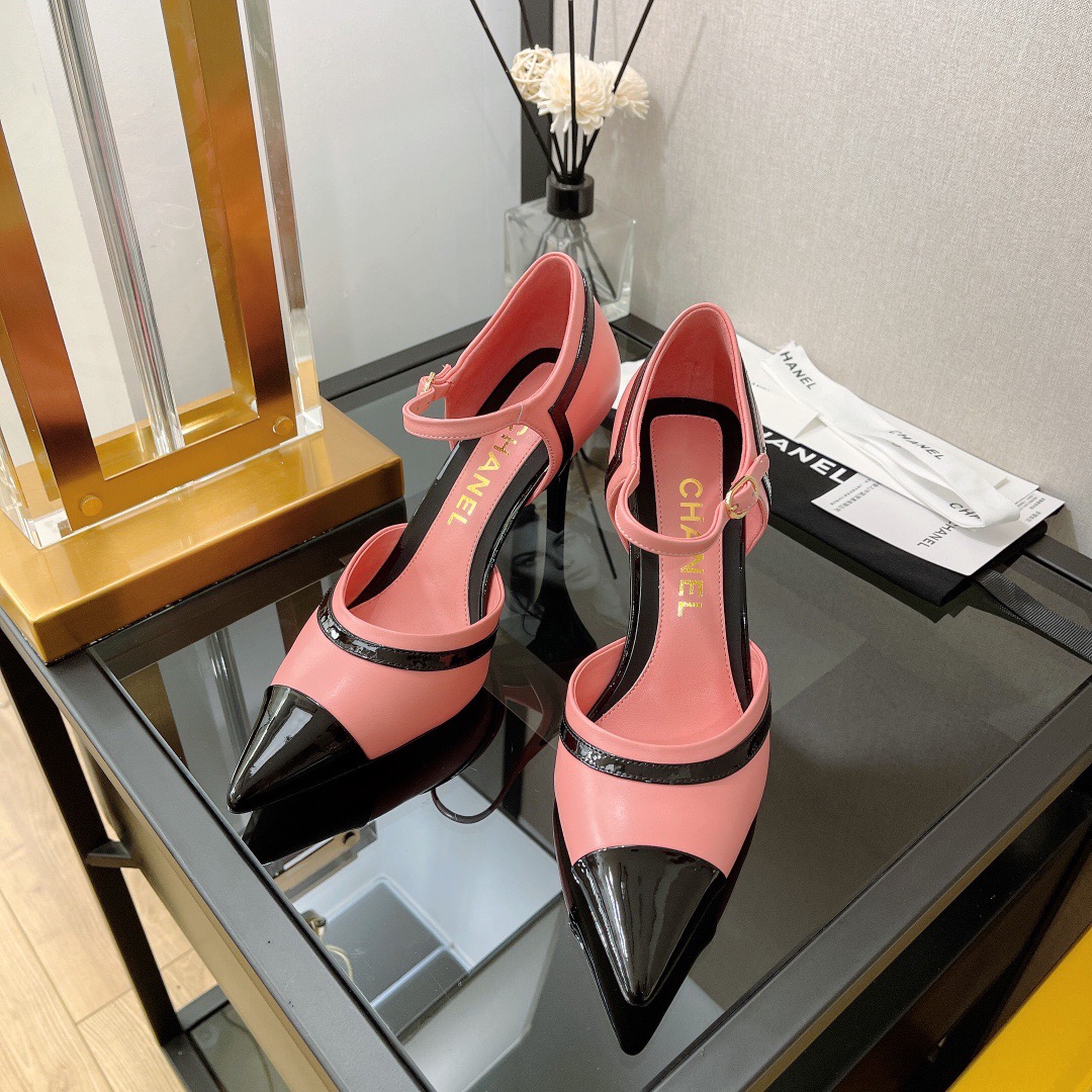 샤넬 스틸레토 오픈 펌프스 8.5cm