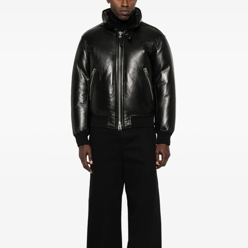 톰포드 Leather down bomber jacket