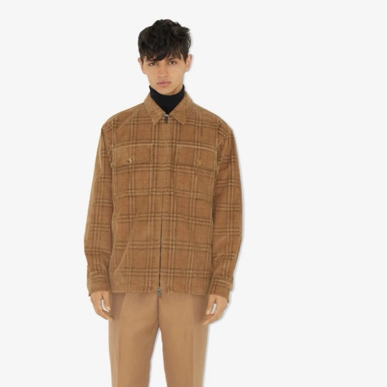 버버리 체크 코듀로이 셔츠