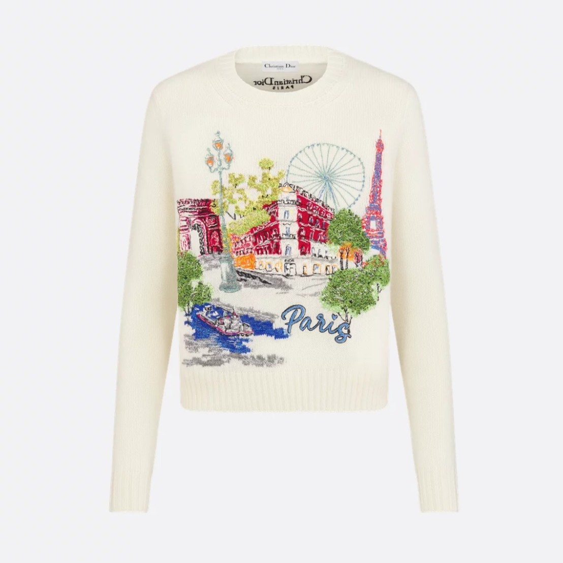디올 Souvenir 자수 스웨터
