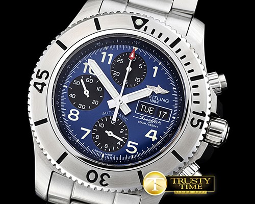 브라이틀링 SuperOcean SteelFish Chrono SS/SS Blue/Blk A7750 -BSW0325