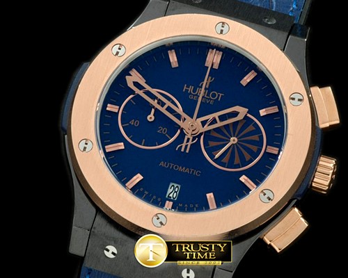 위블로 Classic Fusion Chrono PVD/RG/LE Blue CF Jap Qtz -HUB0284A