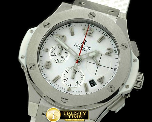 위블로 Big Bang Chrono 41mm SS/RU White A7750 Sec@3 -HUB0287B