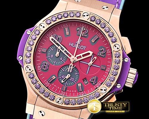 위블로 Big Bang Pop Art 38mm RG/LE Fuschia/Purp Bez OS20 Qtz -HUB0345F