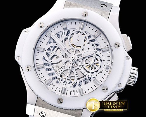 위블로 Aero Big Bang Ceramic SS/RU Skeletonal A7750 Mod -HUB0351C