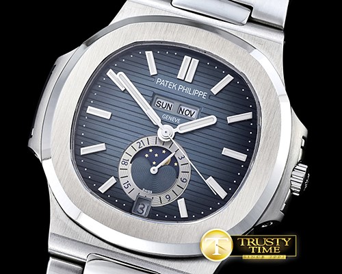 파텍필립 Nautilus GMT MoonPhase SS/SS Blue Asia 23J Calendar -PP0242B