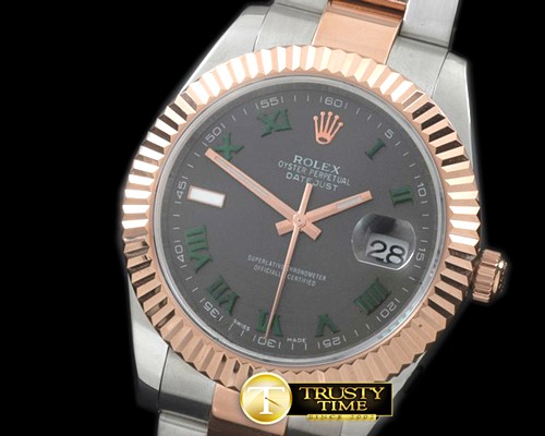 롤렉스 SS/RG Oyster Fluted Grey Roman Asian Eta 28362 -R2DJ0186G