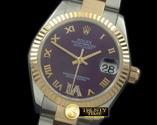 롤렉스 SS/YG Oyster Purple Roman Asia 2836 -RMDJ203D