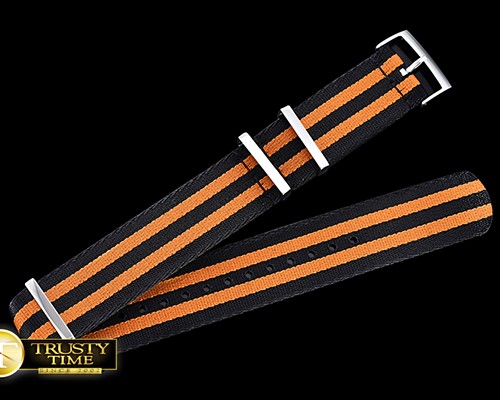 롤렉스 Black/Orange 22mm Top Quality Nylon Strap -ROLACC024F