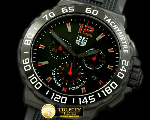 태그호이어 Formula 1 PVD/RU Blk/Red Swiss Eta Quartz Chrono -TAG0228A