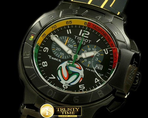 티쏘 Fifa World Ed Chrono PVD/RU Black/Ylw Swiss Eta Qtz -TIS001B