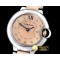 까르띠에 Balon De Bleu Ladies 33mm RG/SS Salmon Diams V6F Swiss -CAR0355